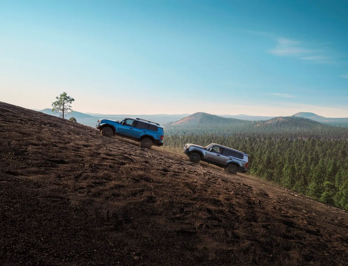 Toyota Land Cruiser Climbing a Steep Hill