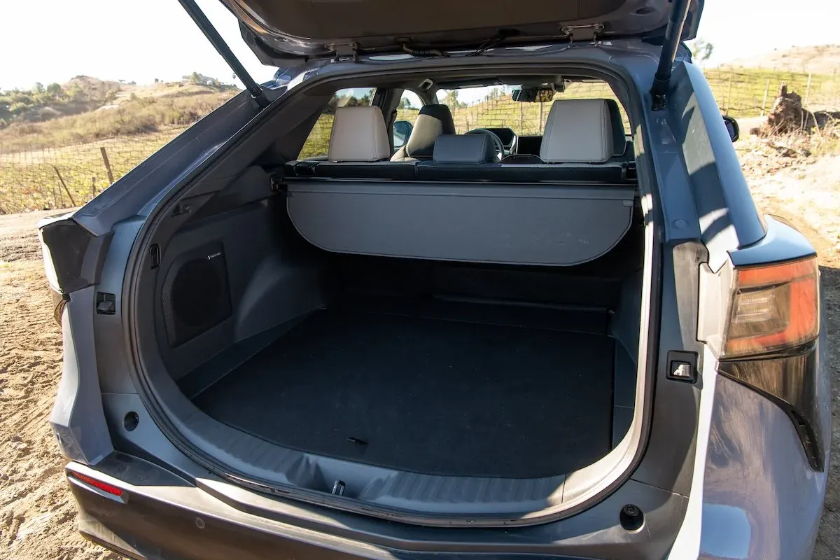 Subaru Solterra electric suv rear truck cargo space