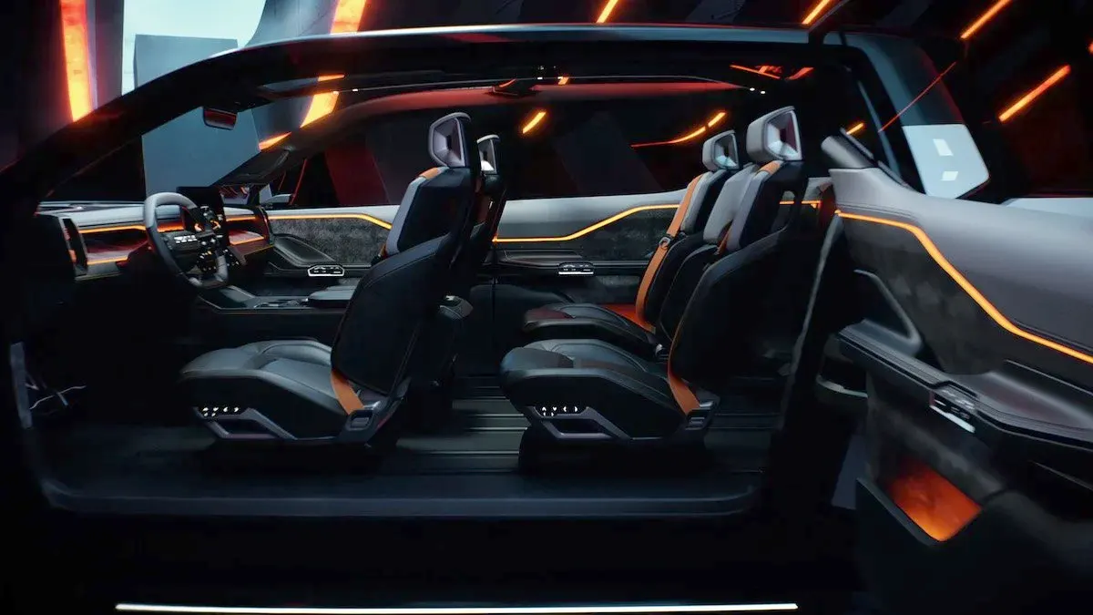 Ram electric truck interior
