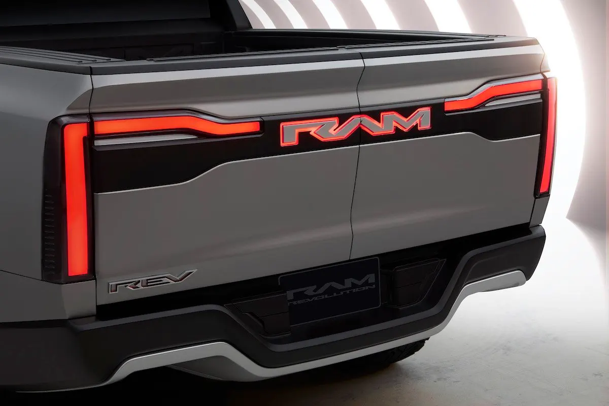 Ram REV truck tailgate split opening