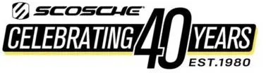 Scosche celebrating 40 years logo
